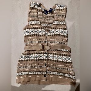 Lizsport Belted Knit Long Sweater Vest